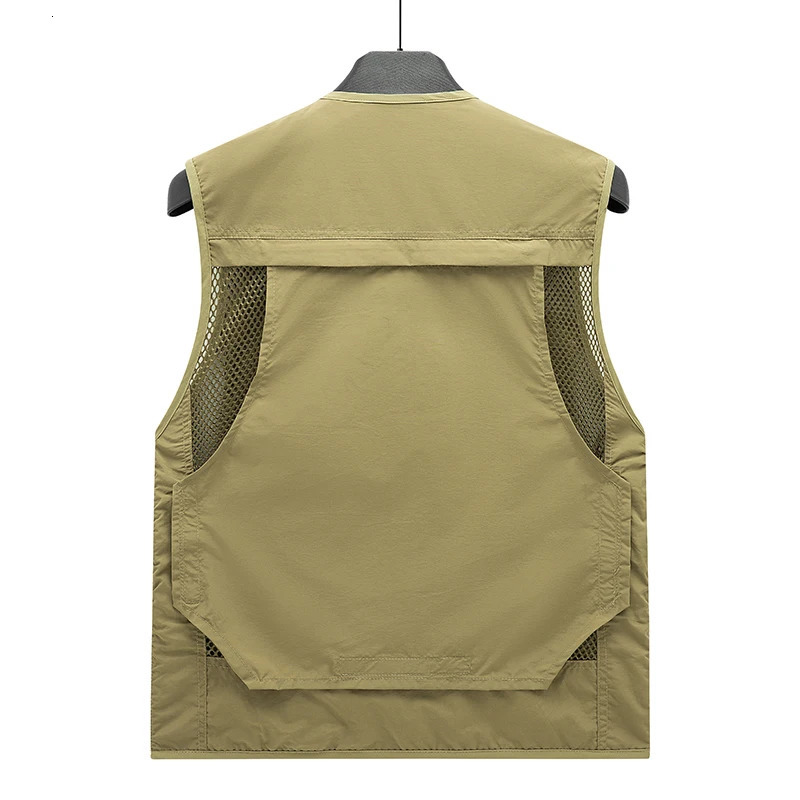 Summer Thin Mesh Vest Outdoor Sportsfor Jackets Bigsize Bomber Sleeveless Casual Tactical Work Wear Camping Fishing Vests 250605Z