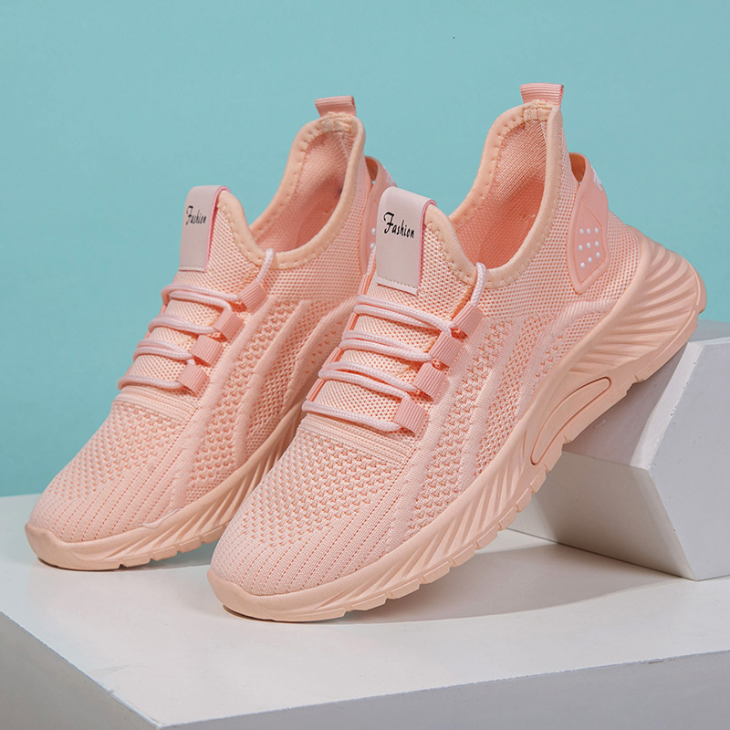 Women S Spring Summer New Fashion Casual Shoes Casual Sneakers Breathable Trendy Mesh Flyknit Sports Shoes Ddmysaturn