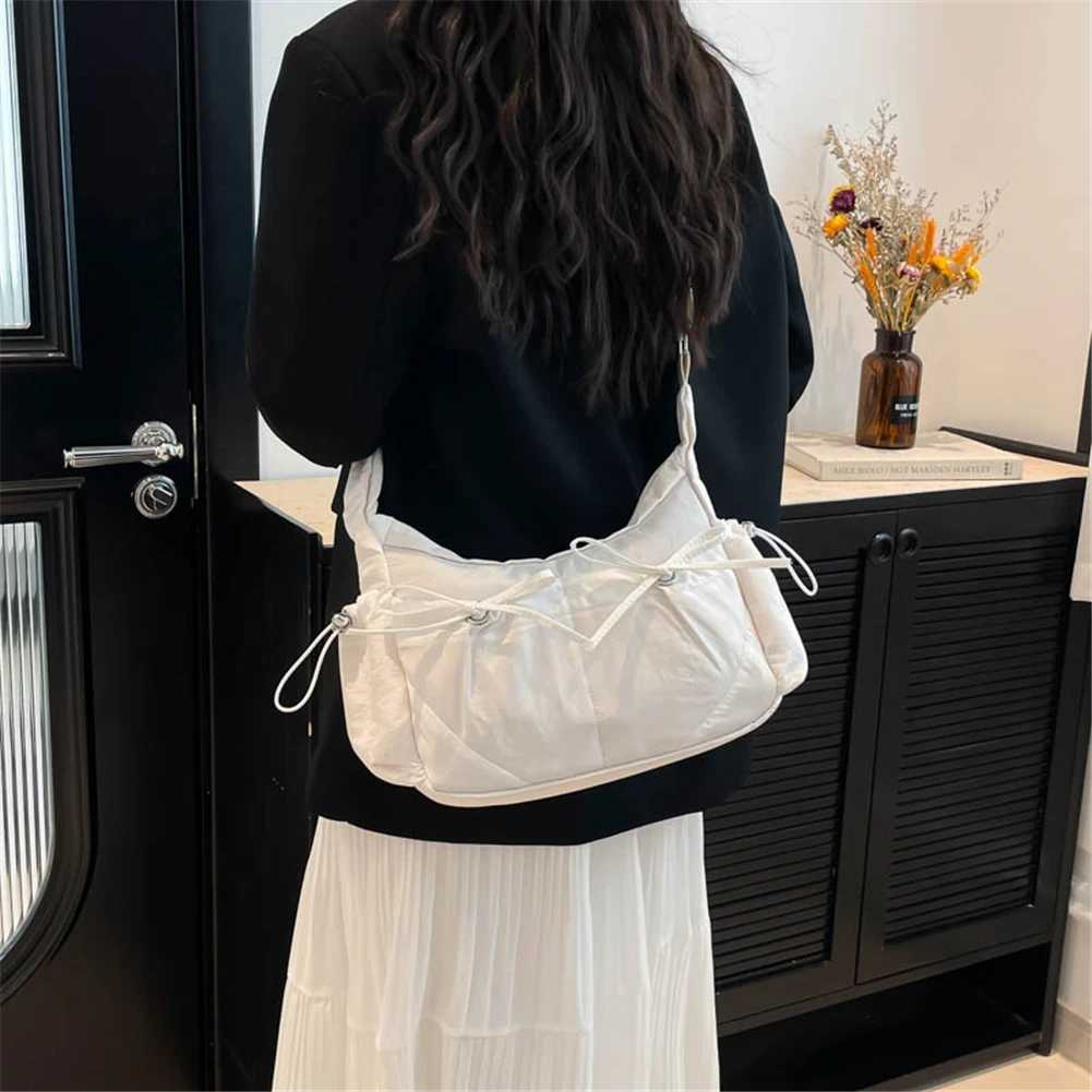 Bow Purse Casual Crossbody Bag Lightweight Stylish Shoulder Bag Crescent Bag for Women XJ250605