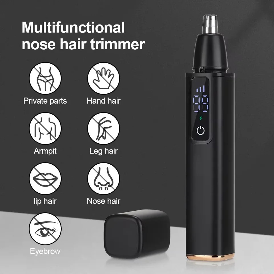 LED Portable Display Home Nose Hair r Electric Nose Hair Trimmer USB Charging Safety Face Hair Cleaning Care Kit 2025 250604