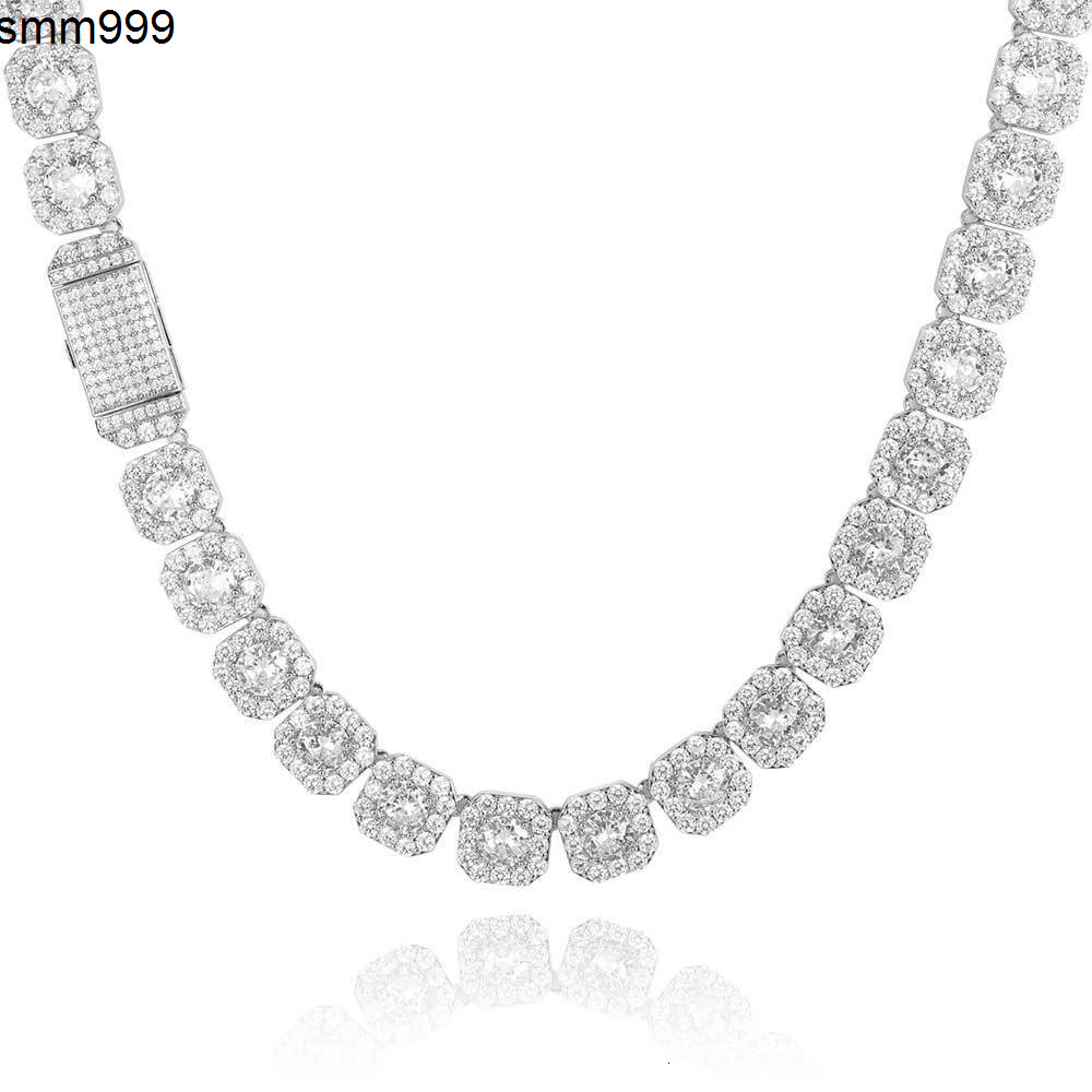 Customized Hip-hop 925 Silver Rock Candy Necklace Trendy Brand Personalized Micro Inlaid Mosang Diamond Mens Necklace