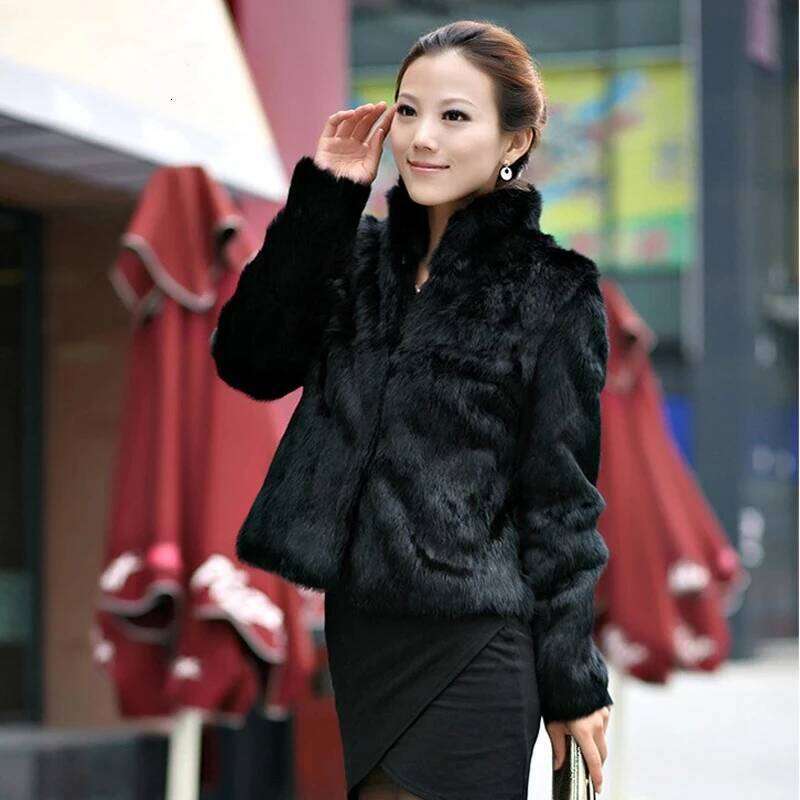2025 New Genuine Coat Women Full Pelt Real Rabbit Jacket Winter Fur Overcoat Customized Big Size Mandarin Collar