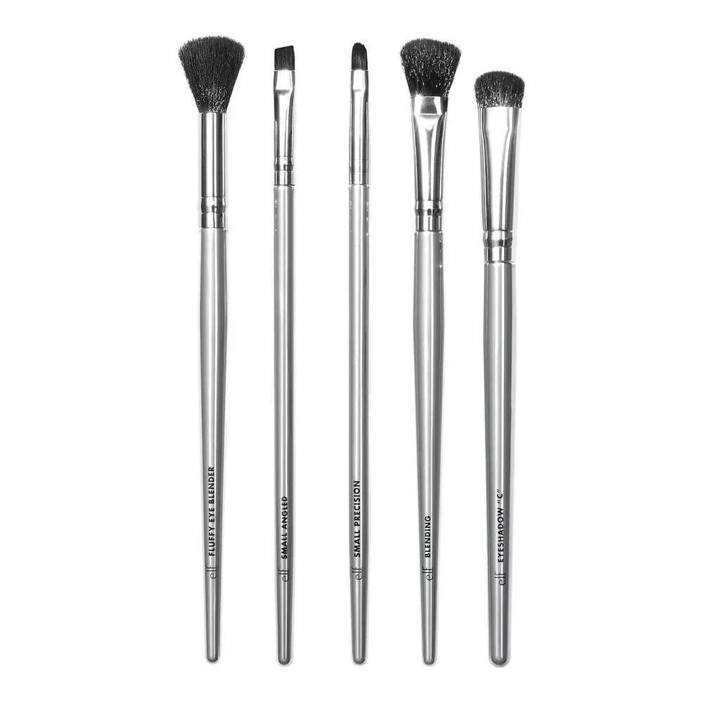 Smoky Eye Brush Kit 5 Piece Set Vegan Cruelty-Free Synthetic Brushes Eyeshadow Blending Precision Fluffy Eye Blender Ideal Smoky W250605