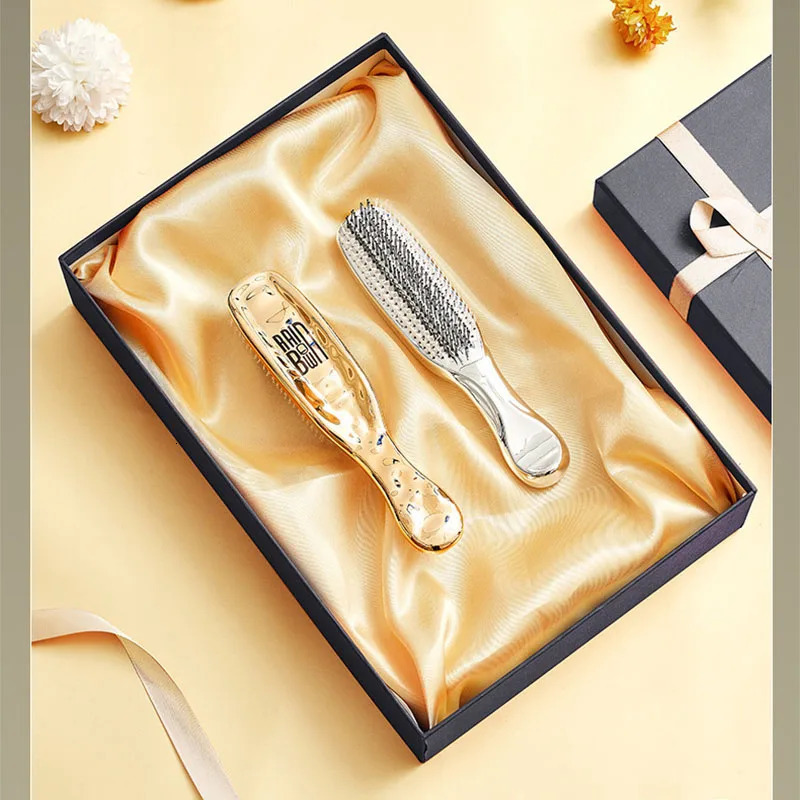 Upscale Style Massage Comb - Fine Air Cushion Comb with Electroplated Crafted Gift Box Hair Comb 250603