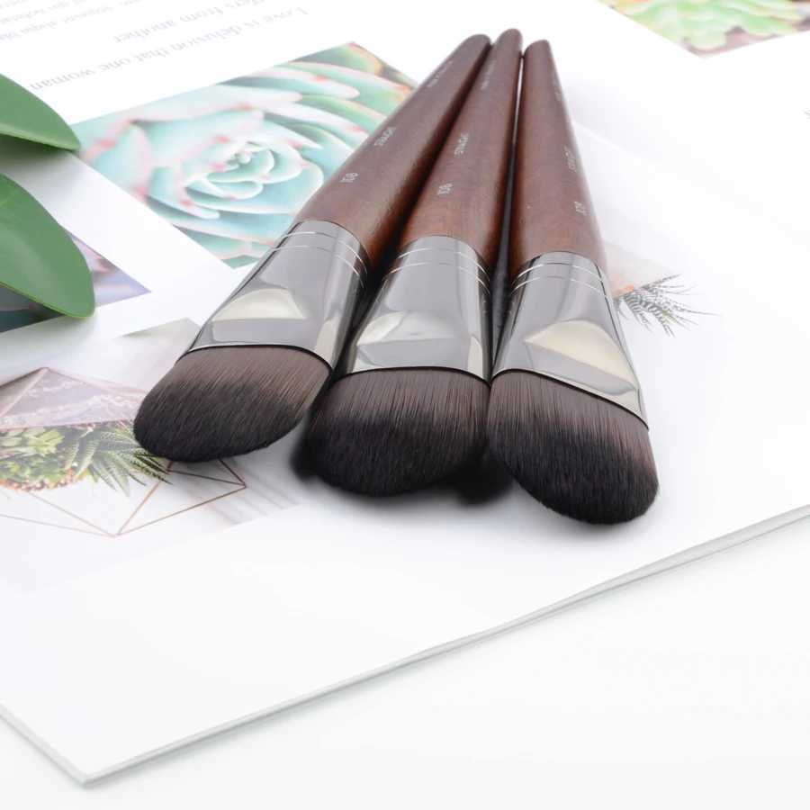 1 piece #108 Foundation Makeup brush Flat Liquid BB cream Natural wood straight Professional Face Mask Make up brushes SyntheticW250605
