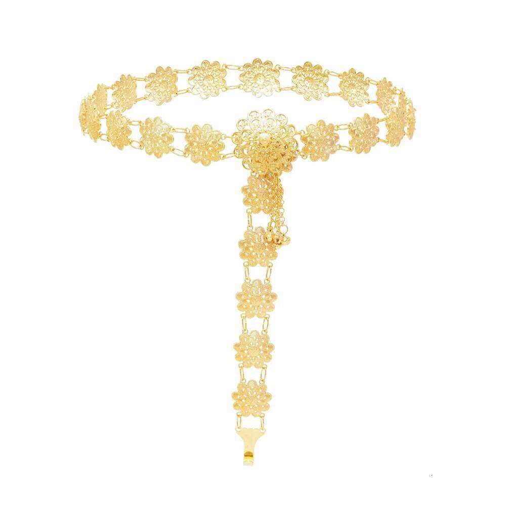 Multi Style Thai Dai Golden Alloy Hollow Flower Waist Belly Chains New Fashion Women's Robe Belts Body Jewelry Party Accessories