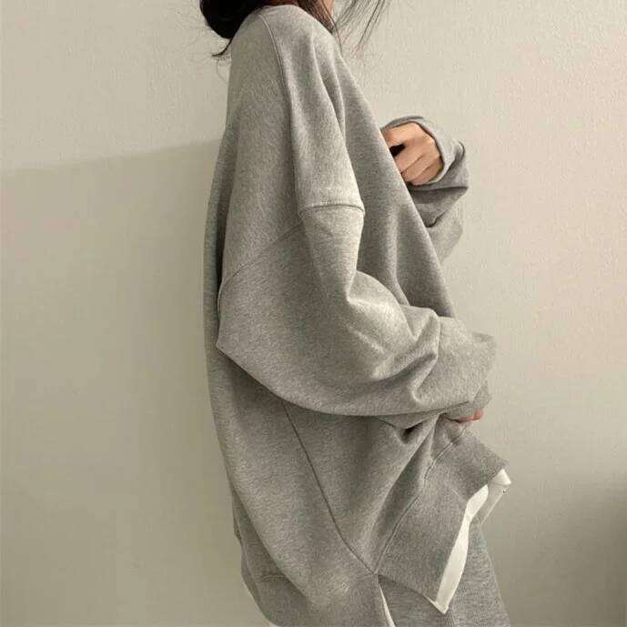 Loose Long Sleeve Hoodie Spring Autumn New Style Large Size Casual Fashion Split Design Top Women's Clothing