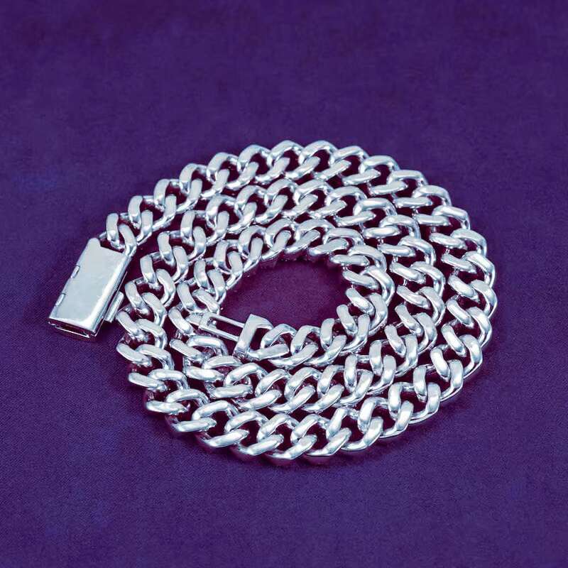 GRA Hip Hop Iced Out Bling 925 Sterling Silver Pass Diamond Tester 12MM VVS Moissanite Prong Miami Cuban Link Chain for Men