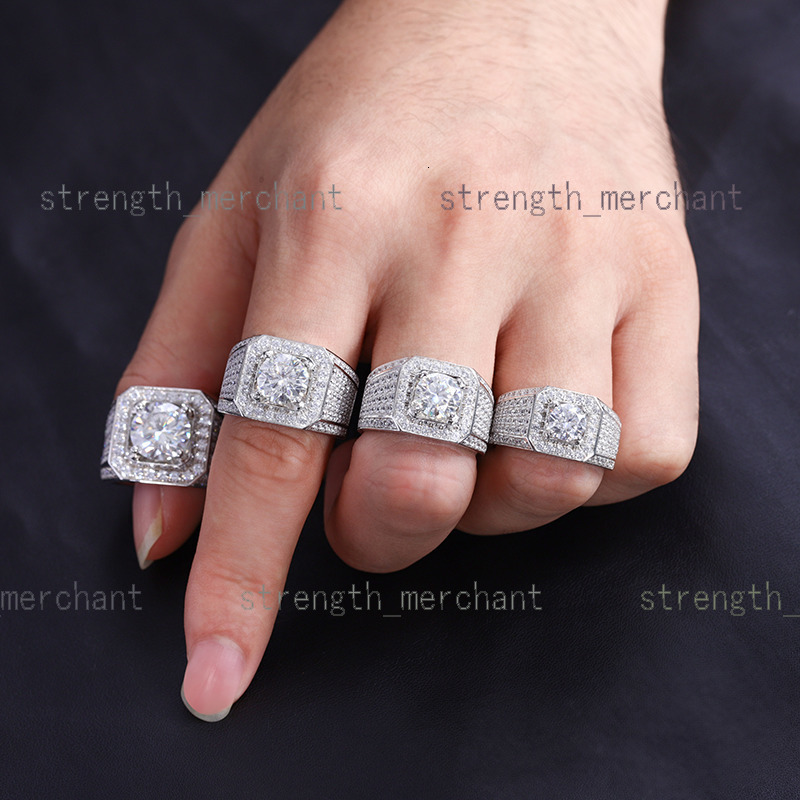 Silver Ring 925 Man 1CT 2CT 3CT 5CT Moissanite Men Ring Def Vvs Top Quality Original Silver 925 Stone Rings for Men