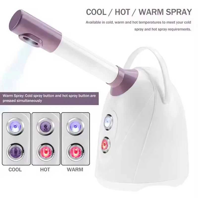 Portable Home Salon Using Vapor Ozone Hot Warm Cold Electric Facial Steamer Face Moisturizing Skin Deep Cleansing Nourishing XJ250607