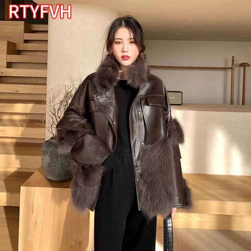 Vintage Thick Warm Women's 2024 Winter New Korean Fashion Imitation Fox Fur Padded Coat Street
