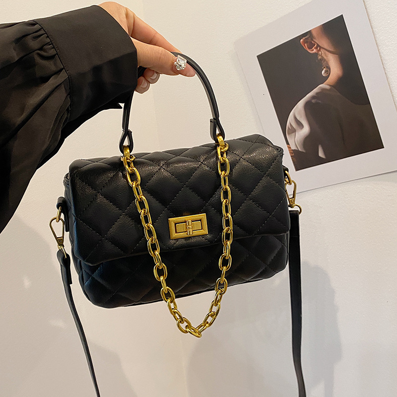 Free Shipping Designer Bag Chain 2025 New Korean Style Trendy Lingge Fragrant Postman Handheld Single Shoulder Diagonal Cross Women's Bag