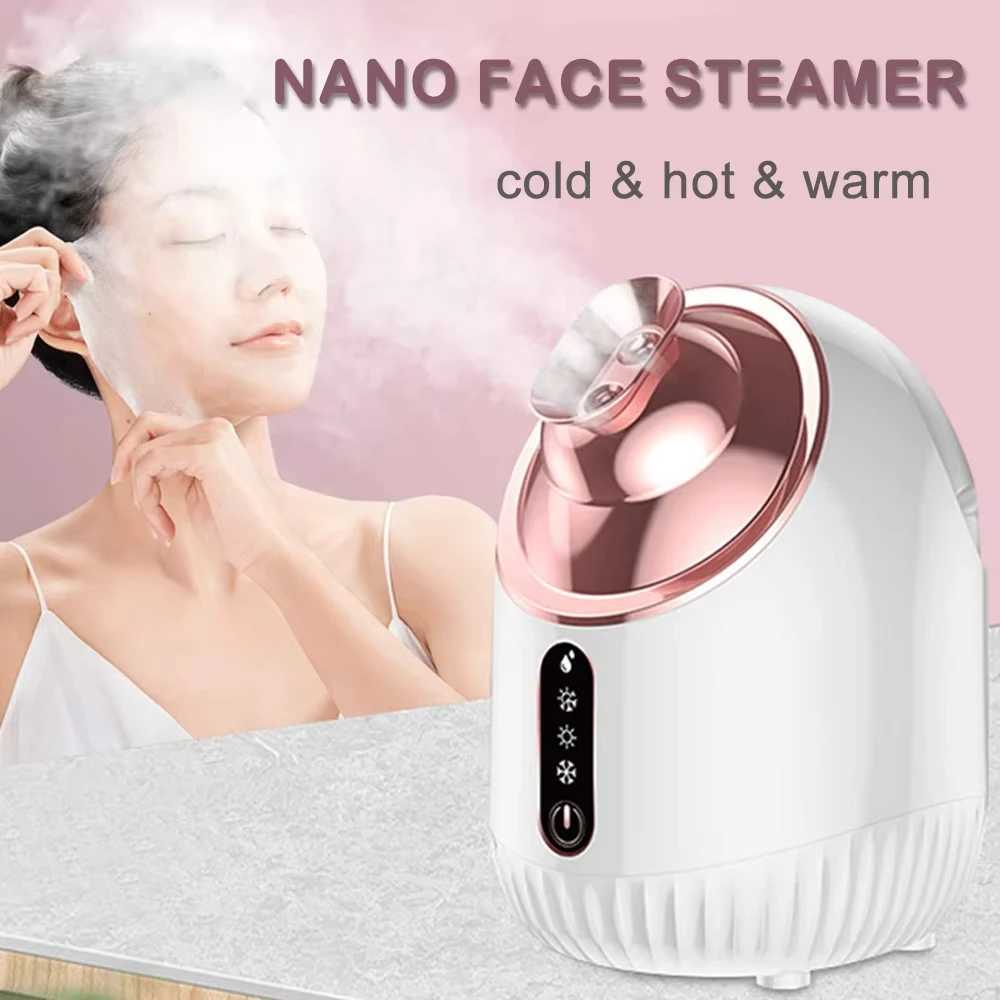 Face Steamer Nano Mist Sprayer SPA Facial Steamer Cold Hot Nebulizer Facial Sauna Humidifier For Pores Cleansing Moisturizing XJ250607