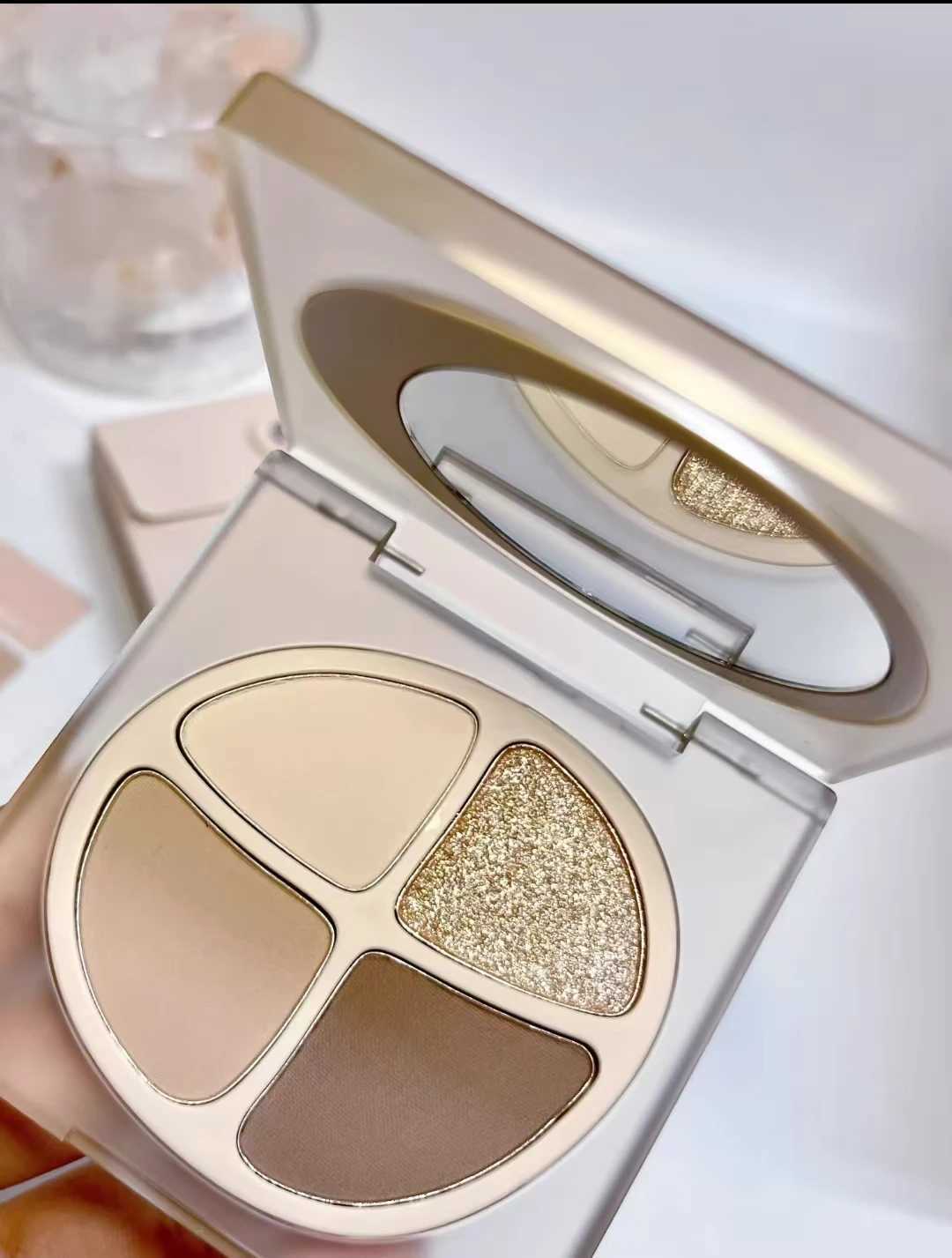 Joocyee Four-Color Pigmented Earthy Eyeshadow Shimmer Glitter Matte Blush Palette Daily Light Makeup W250605