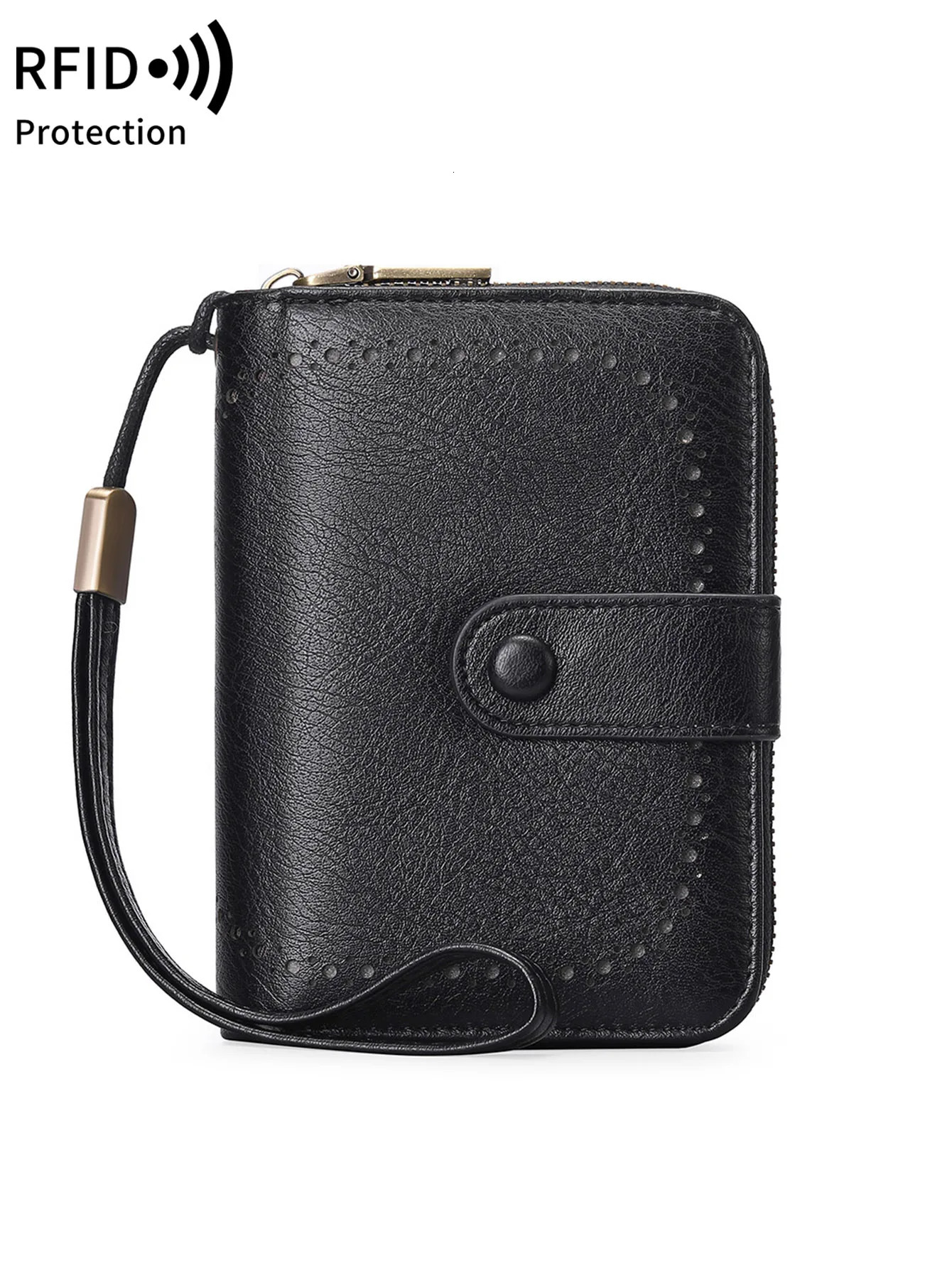 MIYIN Retro Large Capacity RFID Shielded Womens Short Wallet Multi Card Slot Organ Credit Bag Functional Zero 250605