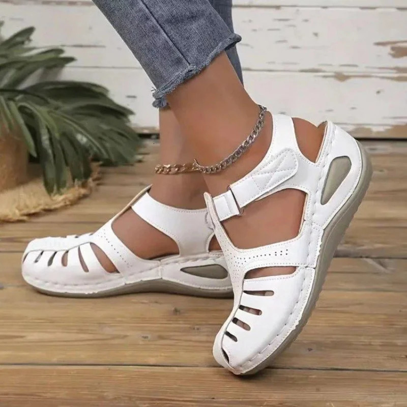 Womens Adjustable Strap Summer Sandals Breathable OpenToe Casual Shoes with Cushioned Sole LowProfile n 250605
