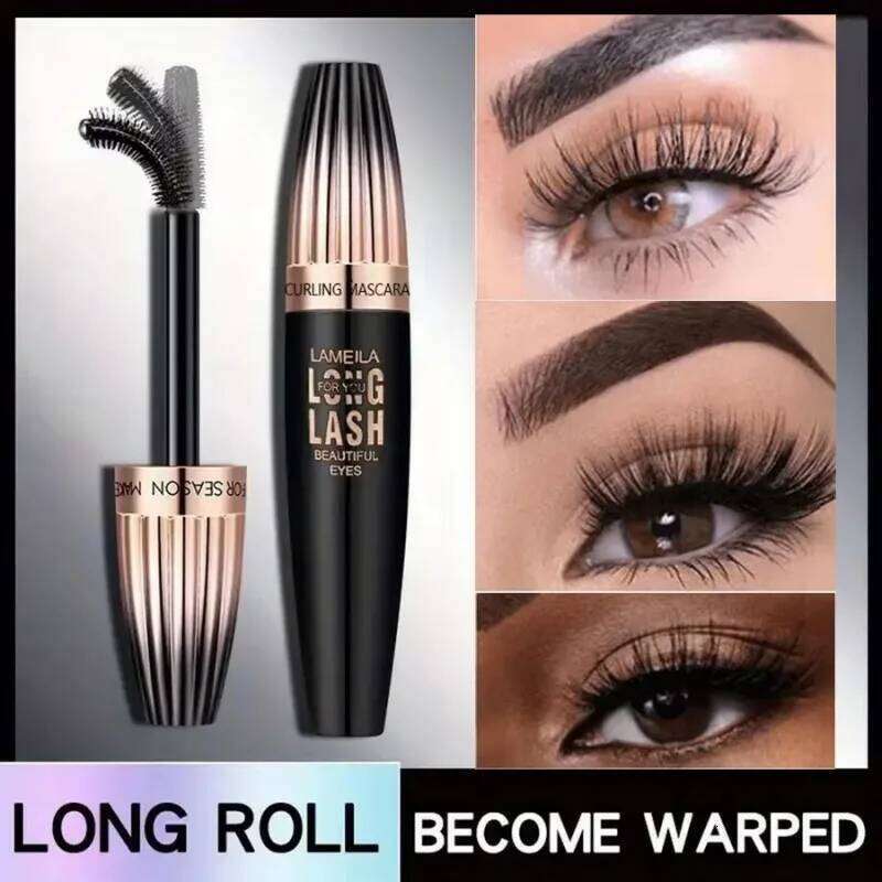 Waterproof 4D Mascara Thick Long Smudge-proof Plump Encrypted Long-lasting Curling Large Eye Makeup Tools free shipping