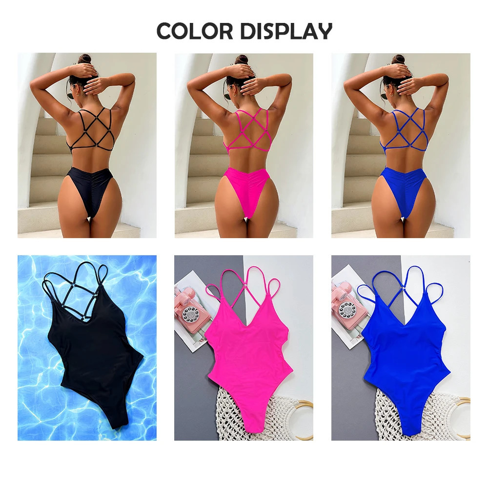 UnaShop Swimwear 2025 Trend Summer Beach Swimsuits For Women Swimming Pool Party Sexy Cross Beautiful Back Beachwear 250530