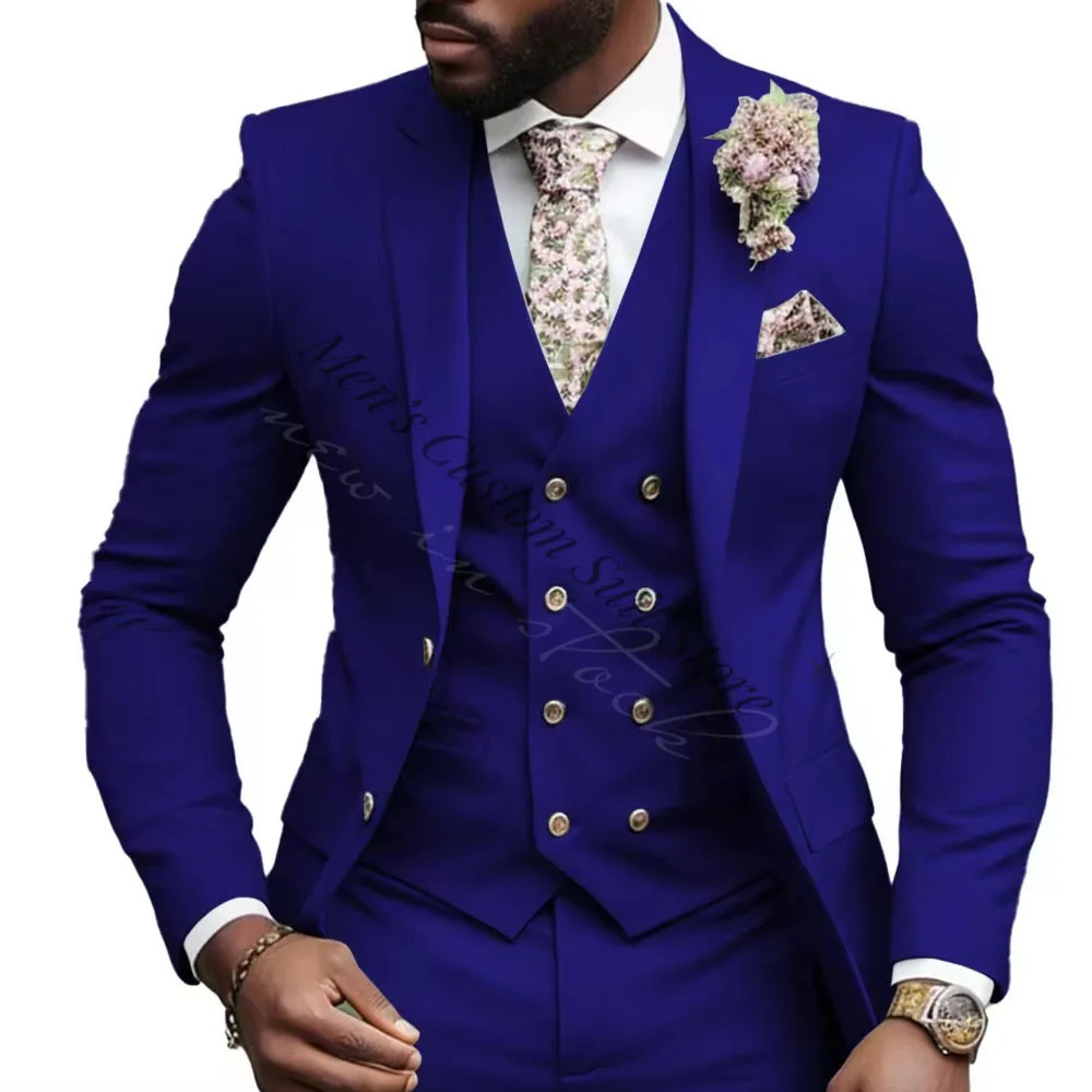 Fashionable Sage Green Mens 3Piece Suits Regular Fit Notched Lapel Wedding Tuxedo Blazer Vest Pants Groomsmen Party Wear 250605A