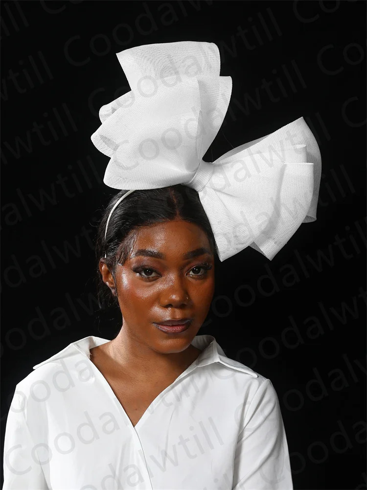 Big Bow Hair Fascinator Wedding Headwear Women Elegant Race Headpiece Party Tea Hair Accessories Ladies Wedding Headdress 250530