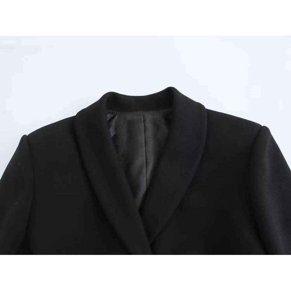 Coats Designer Women Woman Clothing New Style, Niche Design, Hollowed Out Waist Exposed Long Sleeved Black Suit, Dress Designer