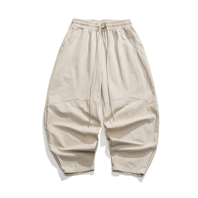 Mens Spring Loose Harem Pants Chinese Linen Oversize Sweatpants High Quality Casual Male Trousers 250605Z
