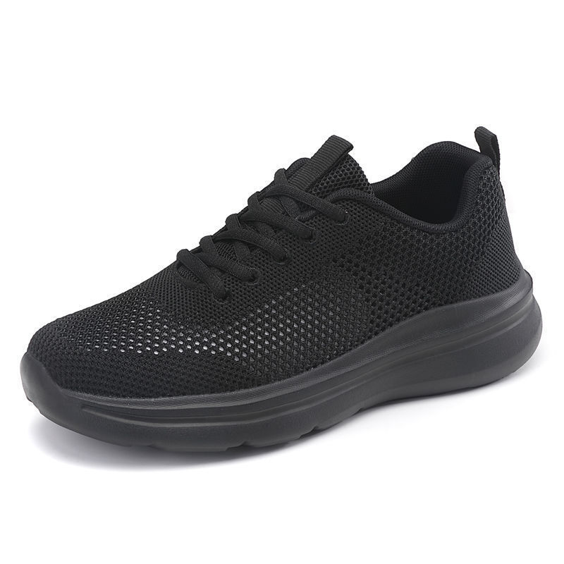 Summer Hollow Breathable Casual Sports For Women Soft Casual Shoes Sole Lightweight Running Mesh All Black Office Work Shoes Ddmysaturn