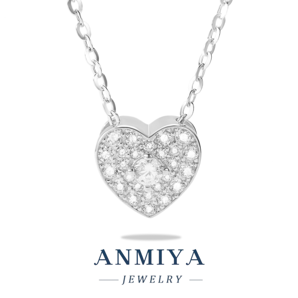 Modern Geometric Heart Pendant Silver Jewelry, Minimalist Design for Office Wear, 925 Sterling Necklace for Professionals