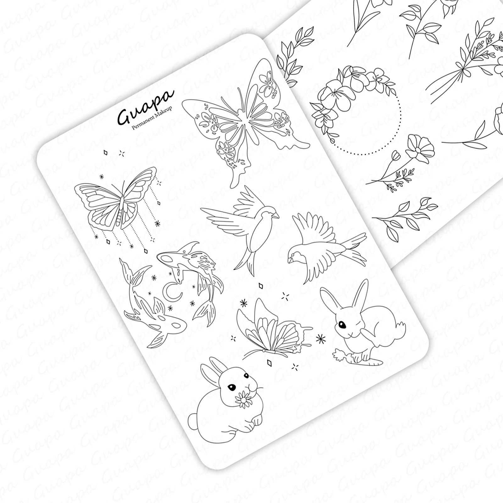 2024 Tattoo Pre-Printed Practice Skin Mini Tattoo Precise and Clean Flexible Rubber Pad for Practice Different Styles 250604