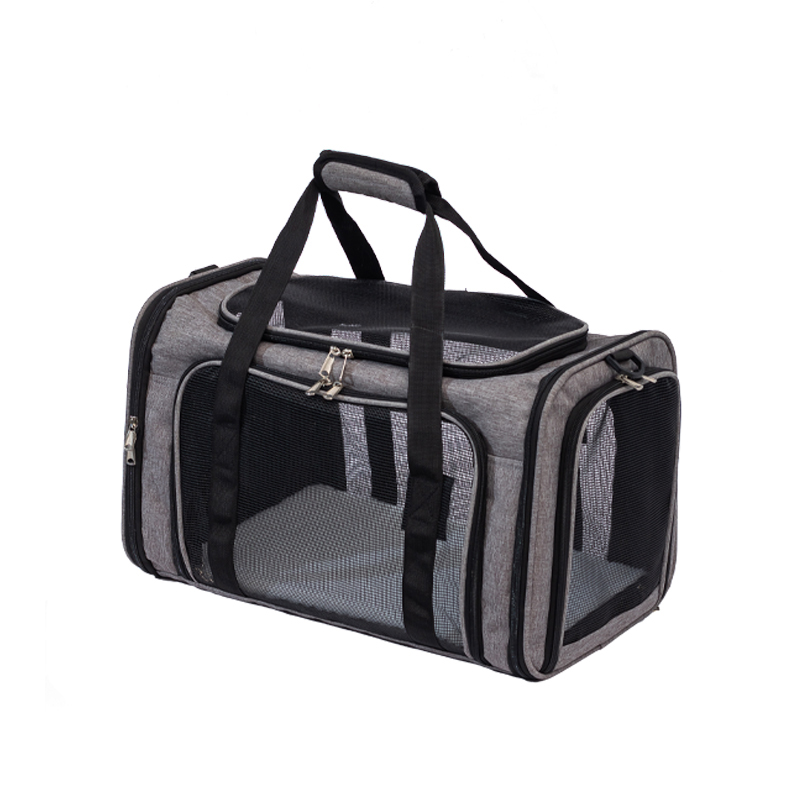pet bag collapsible portable for dog cat go out traveling Carrier oblique slung ventilate mesh shelter two uses zipper Pet carrier bag Breathable pet 