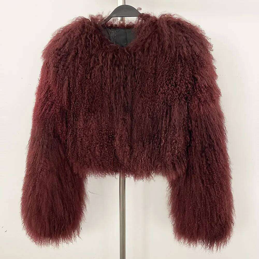 OFTBUY Real Mongolia Jacket Female 2025 New Autumn Winter Natural Coat Women Short Warm Tibet Sheep Fur Outerwear