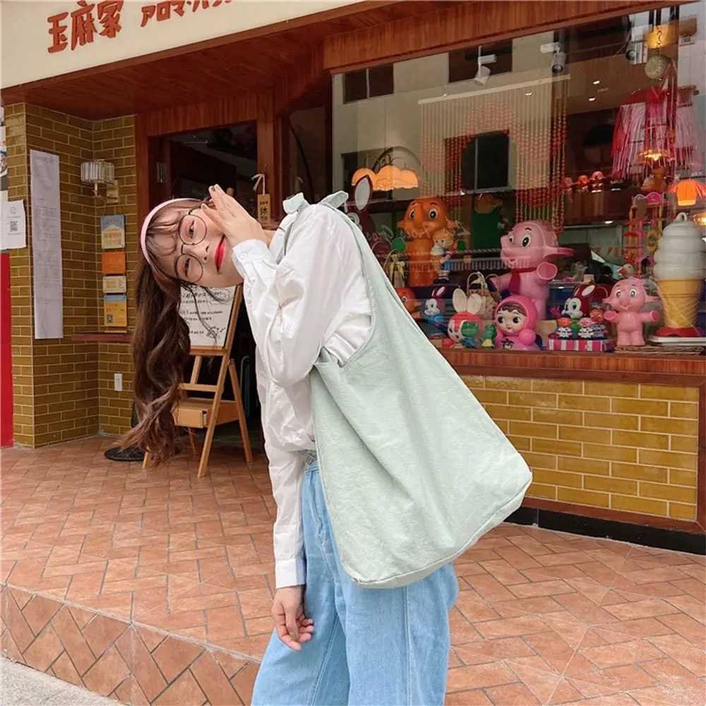 Solid Color Tote Bag Leisure Multicolor Daily Shoulder Bag Large Capacity Casual Knot Cloth Bag Women Girls Underarm Bag XJ250605