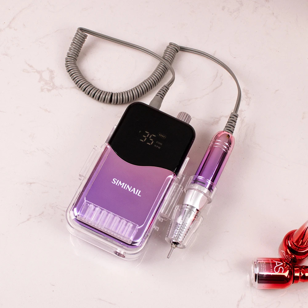 SIMINAIL Professional Nail Drill Machine 35000RPM Portable Electric Nail File Rechargeable Manicure Machine Set Efile Bit Kit 250517