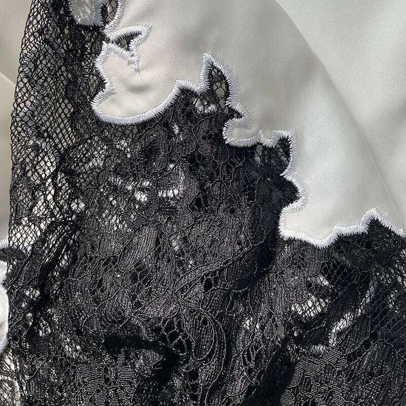 Fairy Lace-Trim Satin Midi Skirt High Wasit Elegant Wrapped Hip Long Skirts Party 2025 Fashion Trends Summer Women Clothing