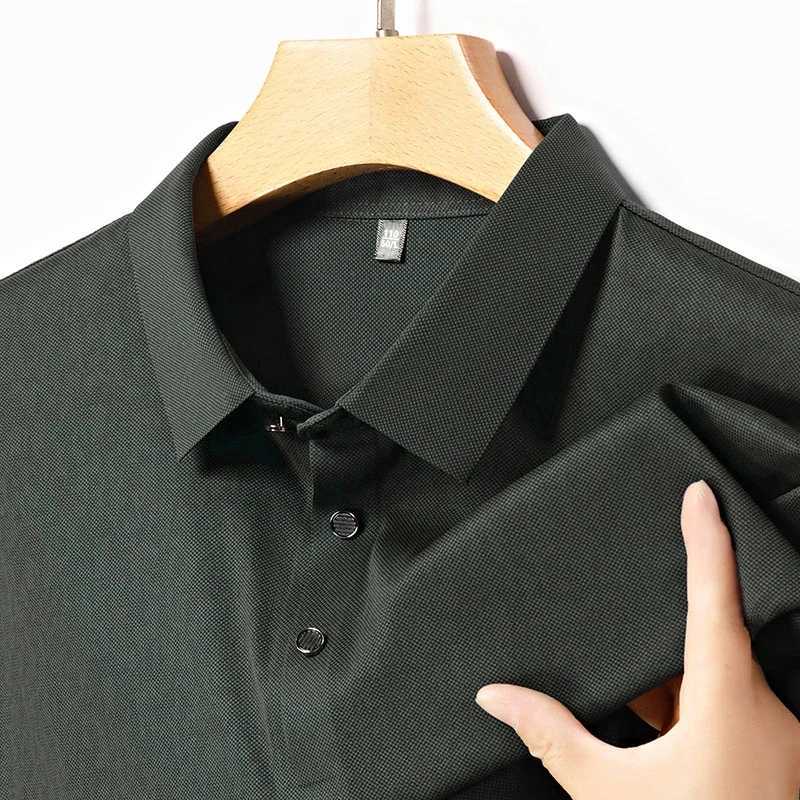 2025 New Mens Casual Fashion Printed Pattern Short Sleeve Polo Shirt Korean Edition Summer T-shirt Comfortable Versatile Top XJ250605