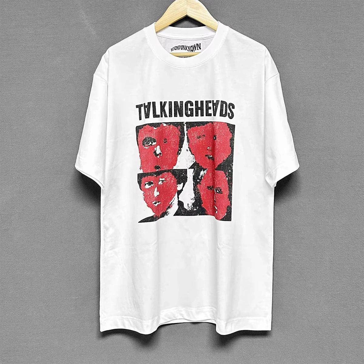 Talking Heads T-Shirt Remain in Light 80s Wave Art Rock Band Music Print Retro Washed Cotton Women Summer Short Sleeves Shirt 250529