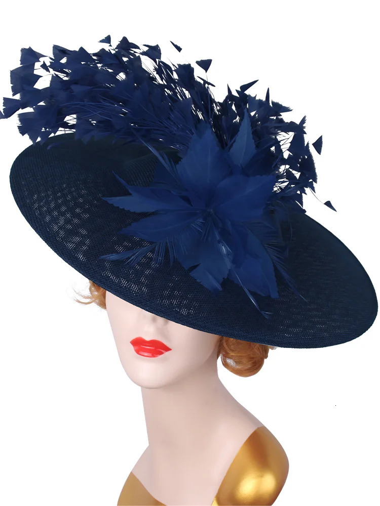 hats facinators Women Hat Summer White sinamay hat church hat Vintage Hepburn Fashion Hat Cloth Linen Blend Decorated Hat 250604
