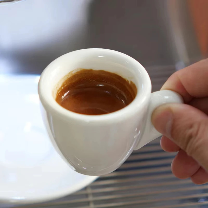 50ml Porcelain Espresso Cup Set with Saucer Cappuccino Italian Coffee Mugs Express Ss Cup Delicate Coffee Accessories 250604