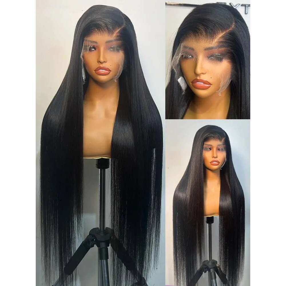 Sophianna 30 40 Inches Bone Straight 13x6 HD Front Human Hair Wigs Brazilian Nature Black 13x4 Transparent Lace Frontal Wig
