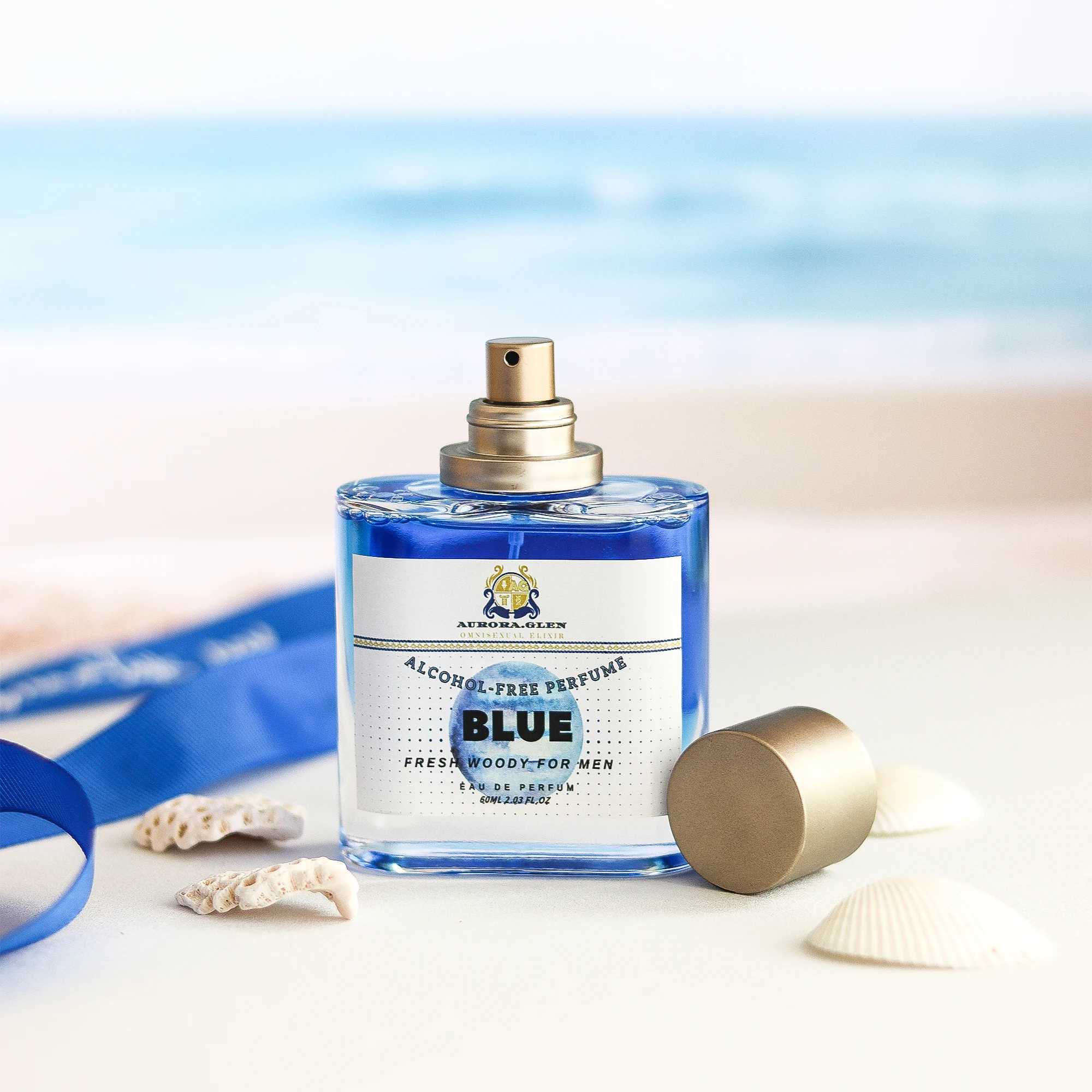 Azure for Men Perfume Oil 60mL Alcohol-Free Fresh Woody Scent Long-Lasting 6-8H Skin Sensitive Safe Lemon Vetiver Cedar W250605