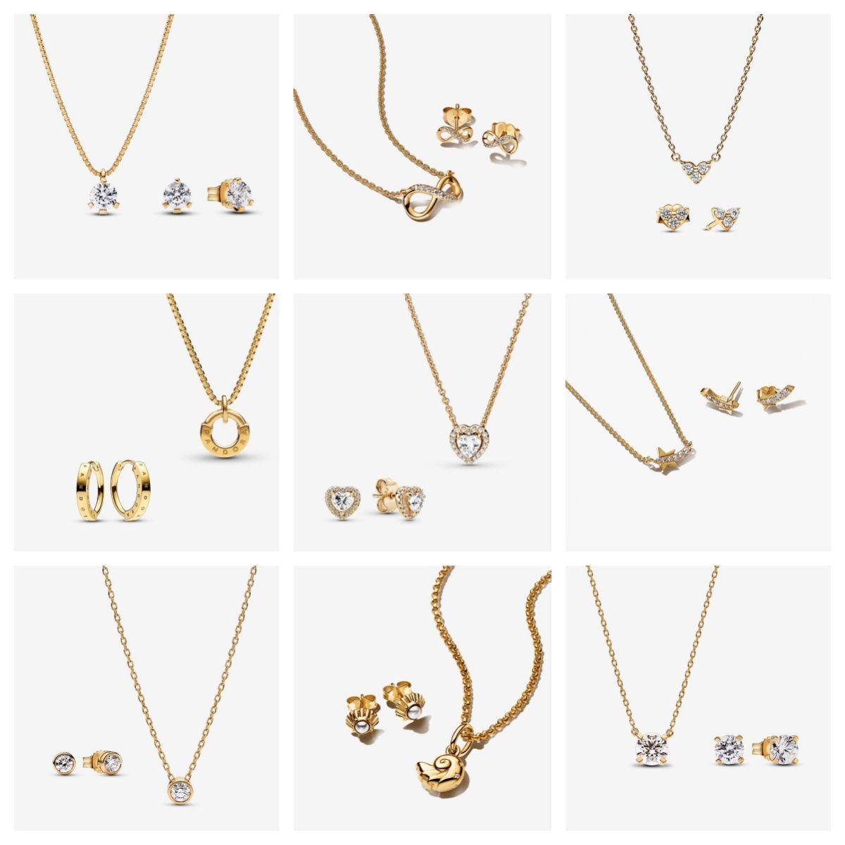 Simple Clavicle Chain Earring Set 2025 New Year Gift Beautiful Panjia S925 Silver New Love Gold Rune