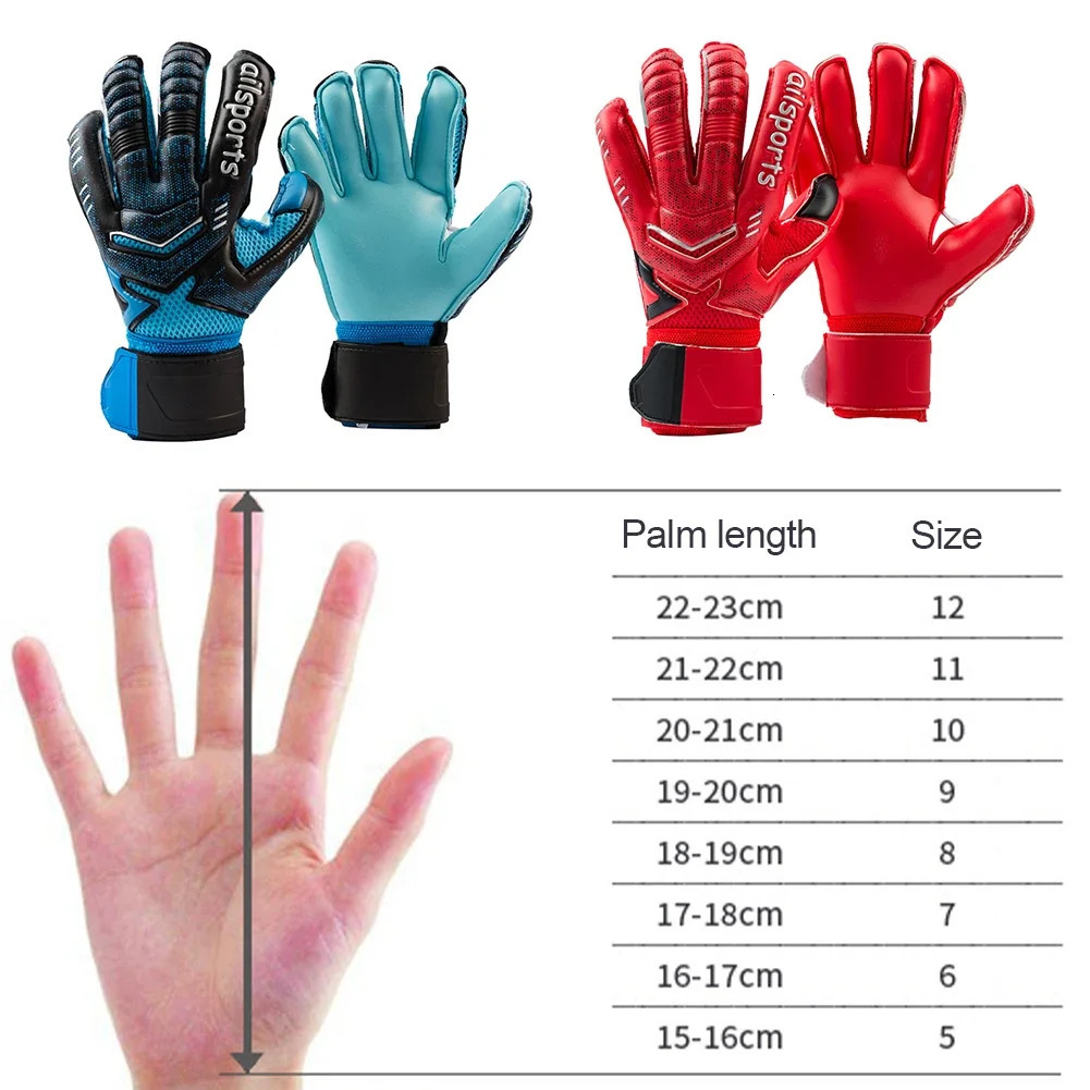 Football Goalkeeper Gloves Strong Grip for Soccer Goalie Goalkeeper Gloves with Size 5/6/7/8/9/10/11 for Kids Youth and Adult 250605