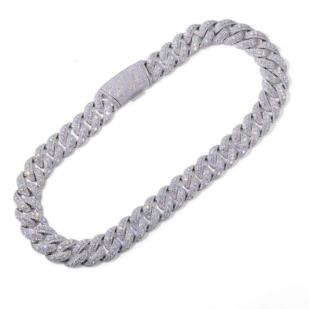 Hip Hop 22mm Jewelry Accessories Full Diamond Moissanite Bracelet Bubble Cuban Chain High-end Mens Bracelet