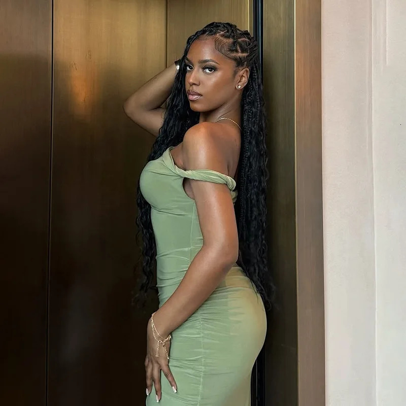 VEITCHE Summer Elegant Women Strapless Shirring Maxi Dress Sexy Wrap Chest Split Irregular Party Bodycon Dresses Holiday 250604