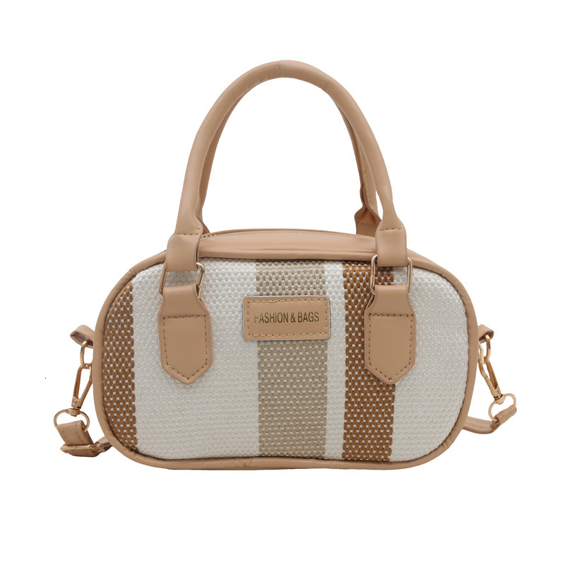 Top quality brand high-quality new free designer bag 2025 new simple texture retro striped color handbag shoulder width new free designer bag