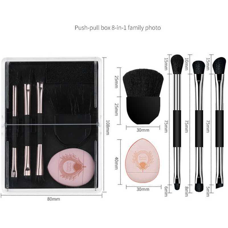 5pcs Makeup Brushes Set Foundation Contour Eyeshadow B Brush Powder Puff Portable Cosmetic Brushes Travel With Box W250605