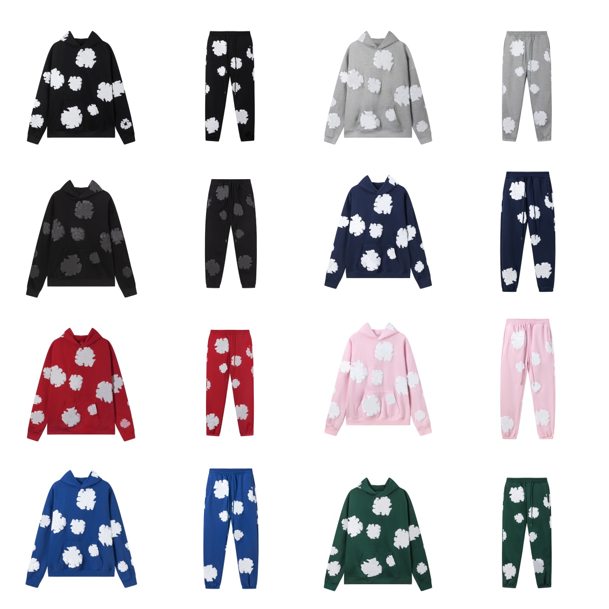 Designer Men's Tracksuits Streetwear Y2K Suit Mens Hoodie Sweatpants Two Piece Set Hip Hop Patchwork Oversized Pullover Sweatshirt Casual Pants