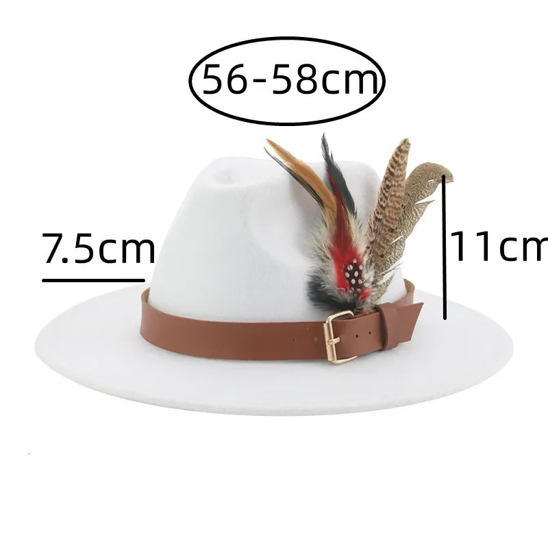 Hat Fedoras Winter Women Hats Men Felt Hat Feather Fashion Casual Wedding Decorate Men Women Fedora Chapeau Femme Bonnet 250605