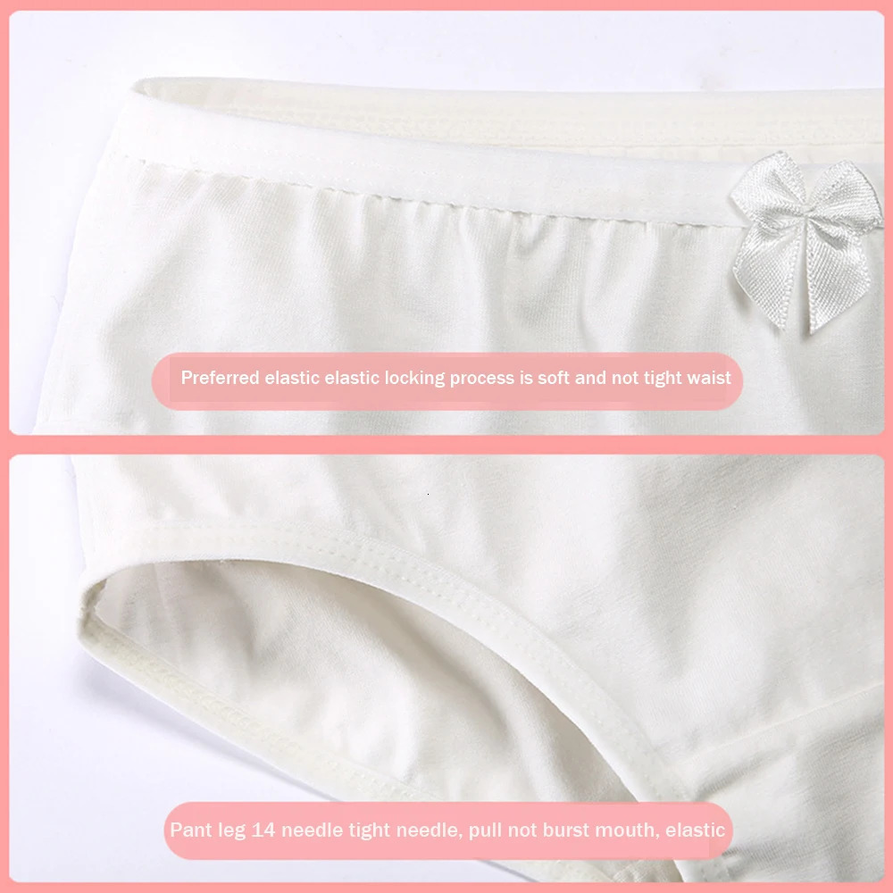 Girls Panties Kids Cotton Underwear Childrens Briefs Short Solid White Color 3Pcs/lot 250604
