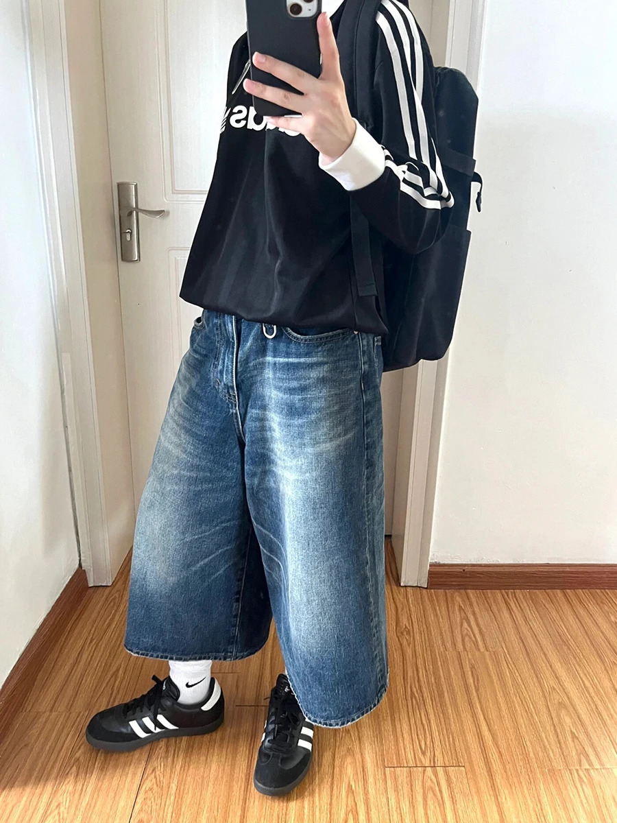 REDDACHiC Key Ring Whiskers Baggy Jorts for Women Boyfriend Vintage Wash Low Waist Wide Leg Denim Shorts Casual Summer Clothes 250604